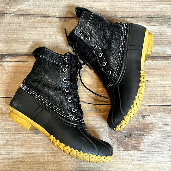 L.L. Bean Women's Classic Black Leather Duck Boots